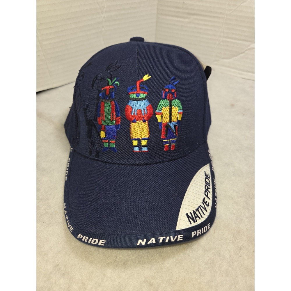 TK Cap Native Pride Navy Blue Embroidered‎ Logo Cotton Blend Cap Hat Men's OSFM
